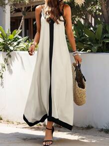 Vestido de mujer con tirantes y bloques de color