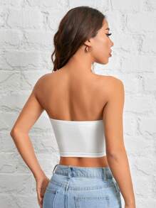 SHEIN PETITE 3-Piece Casual Simple Solid Color Tight Short Outer Wear Tube Top Women's Tops For Summer - Multicolor - View 2