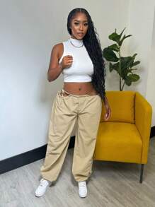 Slaydiva 休闲街头风格工装口袋女式长裤