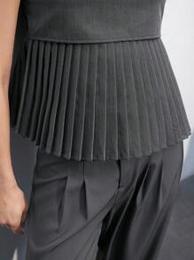 Maija 女士灰色褶皺腰帶吊帶上衣