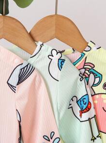 Mono lindo de cuello redondo para niño pequeño, otoño - Multicolor - Ver 6