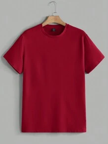 Manfinity VCAY 3pcs Pack Men's Summer Knitted Solid Color Casual Short Sleeve T-Shirt