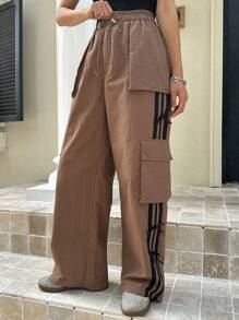 FRIFUL Women's Solid Color Simple Daily Long Pants