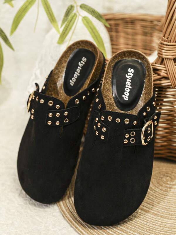 Solecia Women's Fashionable Mules Slippers, Half Slipper Style Boho Feels Vintage Frenchy Shoes Gothic Spring Shoes Spring Break Easter