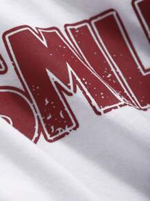 FRIFUL Ladies' Summer Round Neck Short Sleeve T-Shirt With Frill Edging And Letter Print,Ruffle Cute Tops,Graphic Tees