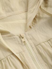 FRIFUL Women's Fashion Solid Color Long Sleeve Hooded Zipper Jacket,Fall Clothes - Yellow - View 8