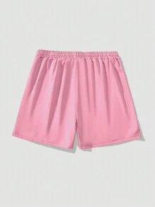 Manfinity Homme Men's Cartoon Dinosaur Printed Drawstring Waist Pockets Casual Shorts - Pink - View 3