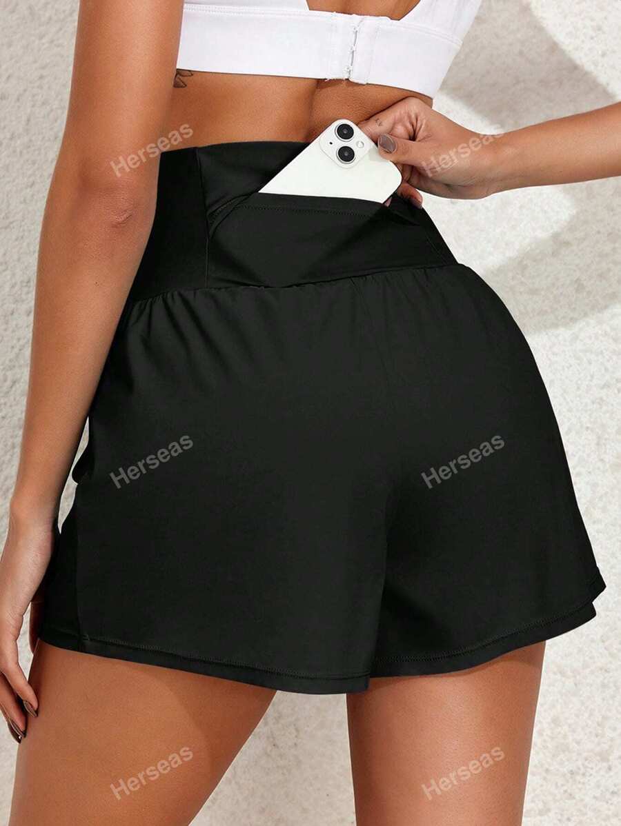 Shorts de baño sólidos para mujer, Bottom de bikini de cintura alta