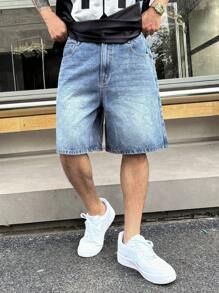 DAZY Men's Summer Plain Denim Jeans Business Attire - Blue - View 6