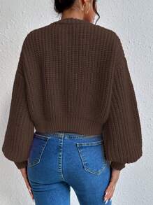 Chiquease Women's Loose Fit Short Cardigan With Drop Shoulder, Spring & Autumn,Long Sleeve Tops