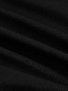 SHEIN Essnce Women's Casual Comfort Black Simple Daily Short Sleeve Skirt Black Skirt Two Pieces Set Airport Outfit Back To School Clothes Women Two Pieces Sets Teacher Clothes Set For Fall - Black - View 8