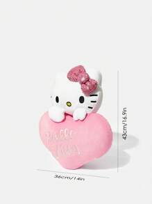 HELLO KITTY AND FRIENDS | SHEIN Cartoon Pattern Letter Embroidery Shaped Cushion Pillow - Pink - View 3