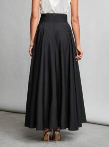 SHEIN Tall Czarna spódnica z wysokim stanem, zapinana na zamek, odpowiednia na imprezy