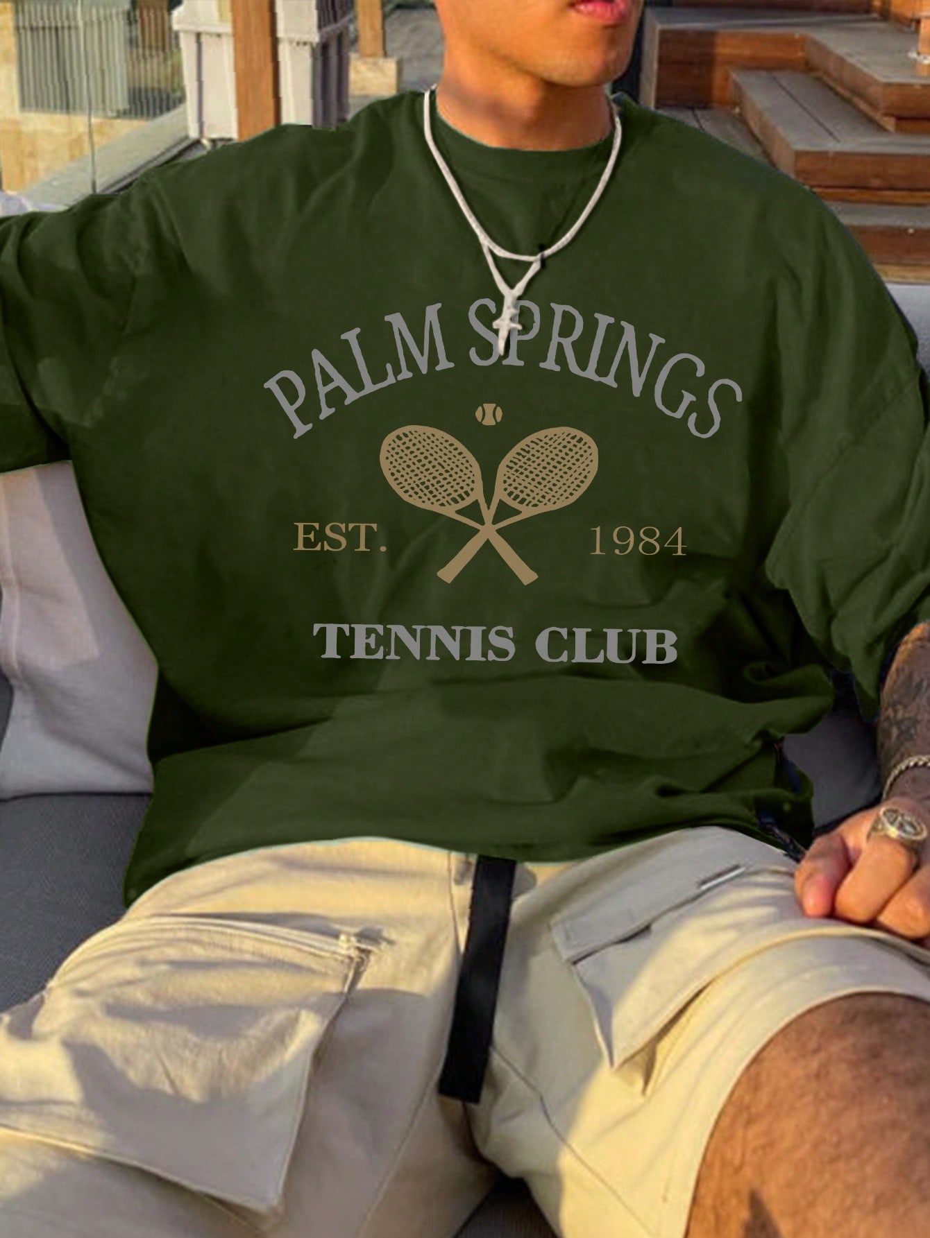 Men's Summer Letter Print Round Neck Short Sleeve Casual T-Shirt