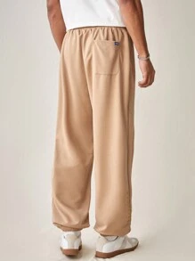 Manfinity VCAY 刺繡束腰運動休閒長褲，長褲帶口袋