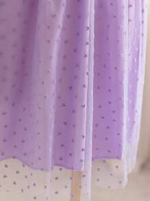 Soleia Holiday Romantic Mesh Bowknot Strap V-Neck Plus Size Dress - Mauve Purple - View 6