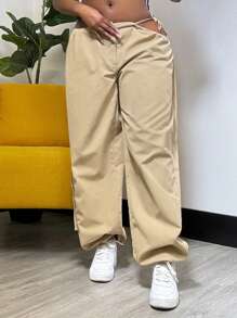 Slaydiva 休闲街头风格工装口袋女式长裤