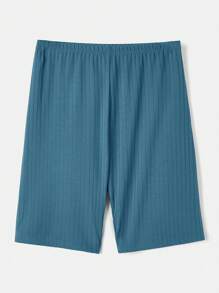 SHEIN LUNE Women's Solid Color Ribbed Elastic Waist Short Casual Leggings,Gym,3pcs - Multicolor - View 13