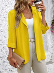 SHEIN Clasi Ladies' Plain And Simple Daily Suit Jacket