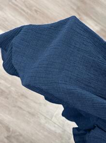 SHEIN LUNE Comfortable Textured Fabric Top With Ruffle Edge Decoration V-Neckline And Elastic Waist Shorts Plus Size 2pcs Set