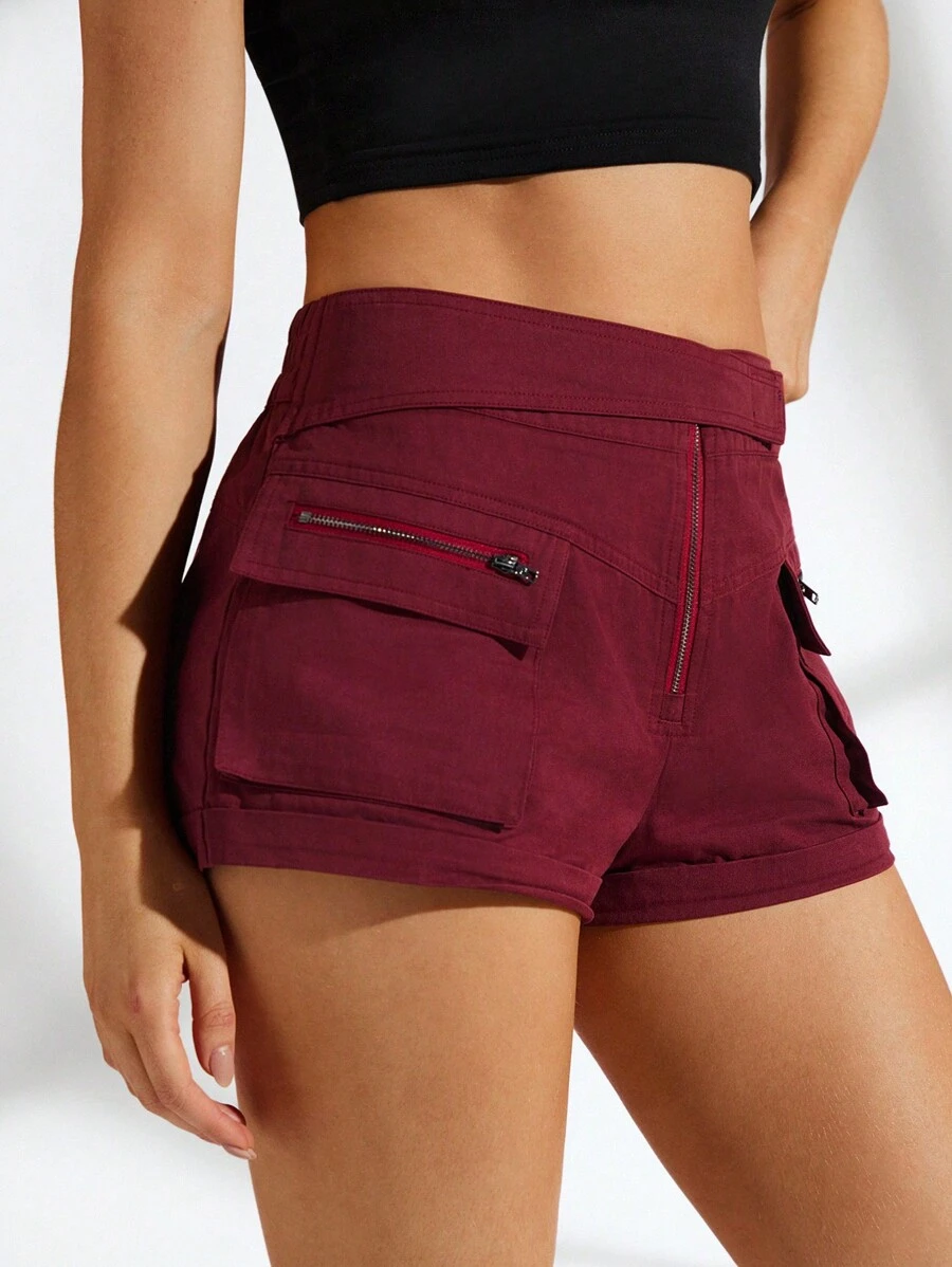 VARSITIE Sports Summer Outdoors Basic Pockets  With SUMMER SHORTS - Burgundy - View 1