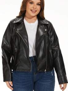 Jaqueta diária simples de cor sólida para mulheres de Plus Size