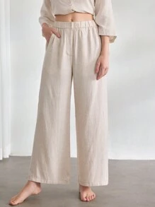 Ocili Leisure Ladies' Solid Color Simple Daily Casual Home Wear Bottoms - Khaki - View 1