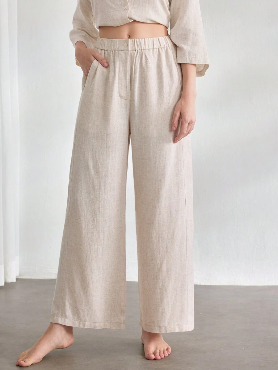 Ocili Leisure Ladies' Solid Color Simple Daily Casual Home Wear Bottoms - Khaki - View 1