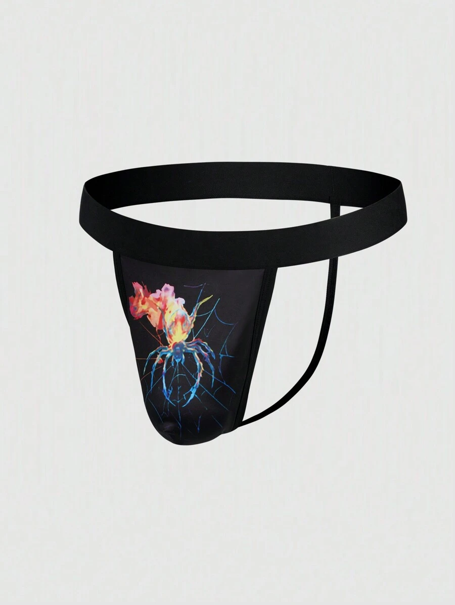 Spicy Aura Men's Sexy Spider Print Underwear - Multicolor - View 1