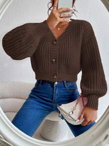 Chiquease Women's Loose Fit Short Cardigan With Drop Shoulder, Spring & Autumn,Long Sleeve Tops
