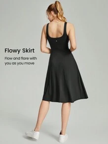 GLOWMODE Modal Square Neck Pocketed Maxi Slip Dress - Black - View 2