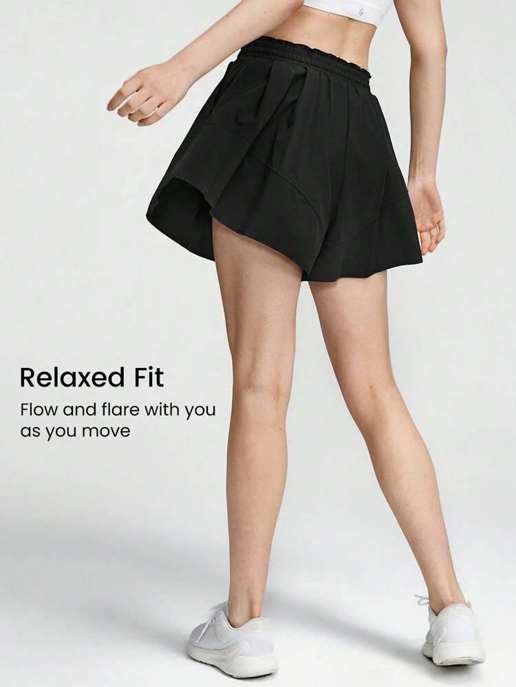 VitalSwift Lightweight Pocketed Skort Shorts With Built-In Underwear Medium Impact Tennis Golf Gym Workout Summer Quick Dry Moisture Wicking Anti-Odor