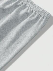 Men's Solid Color Simple Daily Home Wear Sleep Shorts,3 Pcs