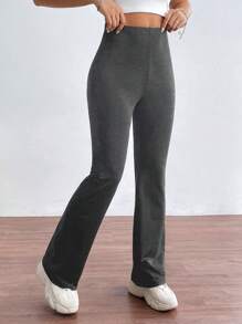SHEIN Essnce 女士單色簡約日常休閒貼身褲 - 深灰色 - 查看 1