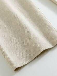 GIGOGOU Bộ đồ thể thao hai mảnh thời trang thu đông cho nữ áo len polo quần dệt kim - Màu be - Xem 8