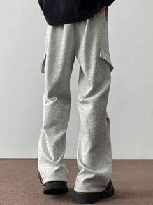 Manfinity EMRG Pantalones cortos para hombre de trabajo casuales de un solo color con cordón
