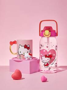 HELLO KITTY AND FRIENDS | SHEIN 1000ml/35oz Flip-Top Handle Cold Water Bottle - Pink - View 8