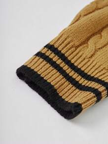 Men's Autumn/Winter Knitted Contrast Color Casual Everyday Cardigan, Versatile, Long Sleeve Top - Multicolor - View 7