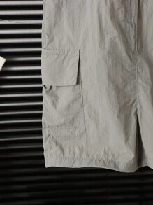 嬰兒男寶寶領口韓版休閒連身短褲 - 深灰色 - 查看 6