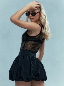 MISSGUIDED Music Festival Bubble Mini Skirt - Black - View 2
