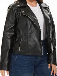 Jaqueta diária simples de cor sólida para mulheres de Plus Size