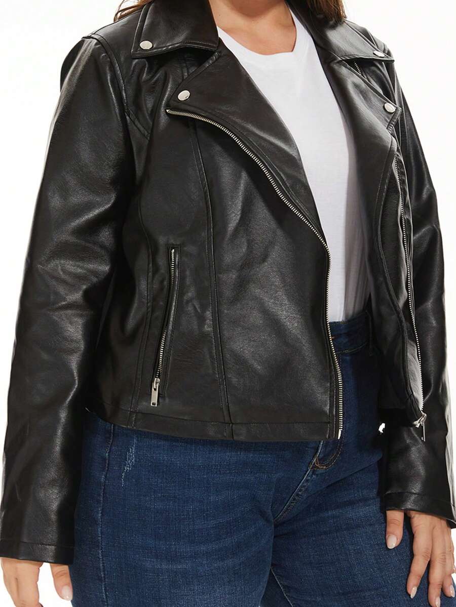 Jaqueta diária simples de cor sólida para mulheres de Plus Size