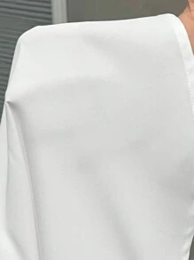 Slaydiva Váy sơ mi 2 mảnh màu sắc tương phản, rộng rãi, thanh lịch và giản dị cho mùa hè và mùa thu, cỡ XL - E - Đen và trắng - Xem 9