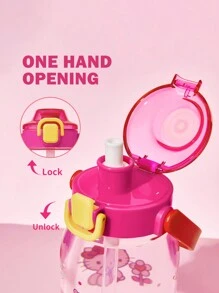 HELLO KITTY AND FRIENDS | SHEIN 1000ml/35oz Flip-Top Handle Cold Water Bottle - Pink - View 4