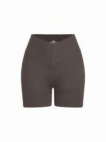 Easithlete 纯色无缝简约夏季运动短裤骑行短裤