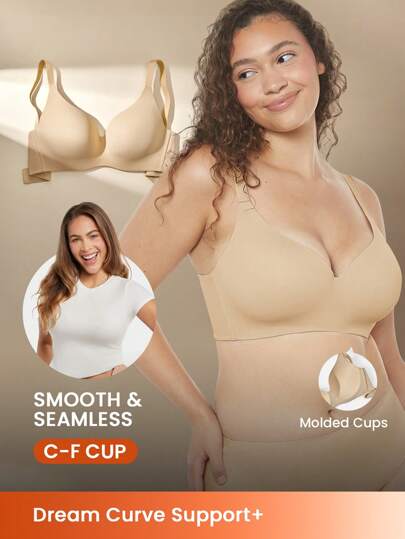 LUVLETTE Sujetador básico con efecto push up, cómodo y inalámbrico