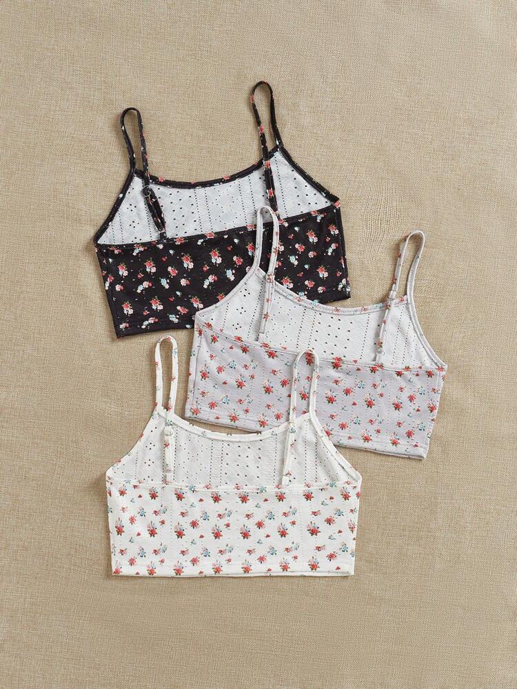 3pcs Women's Ditsy Floral Camisole Top Pajama Set