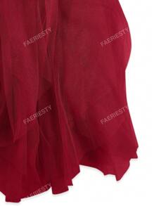 Faeriesty Mesh Overlay Hem Split Thigh Tube Formal Dress Party Dress Wedding Guest Dress Evening Dress,Gown