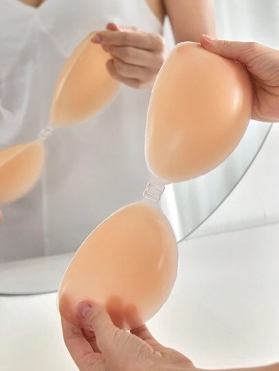 Ocili 女士纯色硅胶粘性文胸 1 件装，加厚胸贴，聚拢乳贴，芒果形文胸，内衣及乳贴，文胸，粘性文胸，内衣，无肩带文胸，聚拢文胸，女士内衣，女士文胸，露背文胸，适合正式场合、约会、婚礼、旅行、度假、节日、新娘、春季穿着