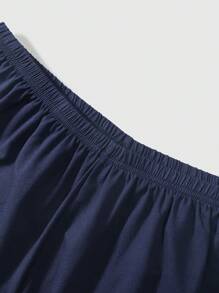 Men's Solid Color Simple Daily Home Wear Sleep Shorts,3 Pcs